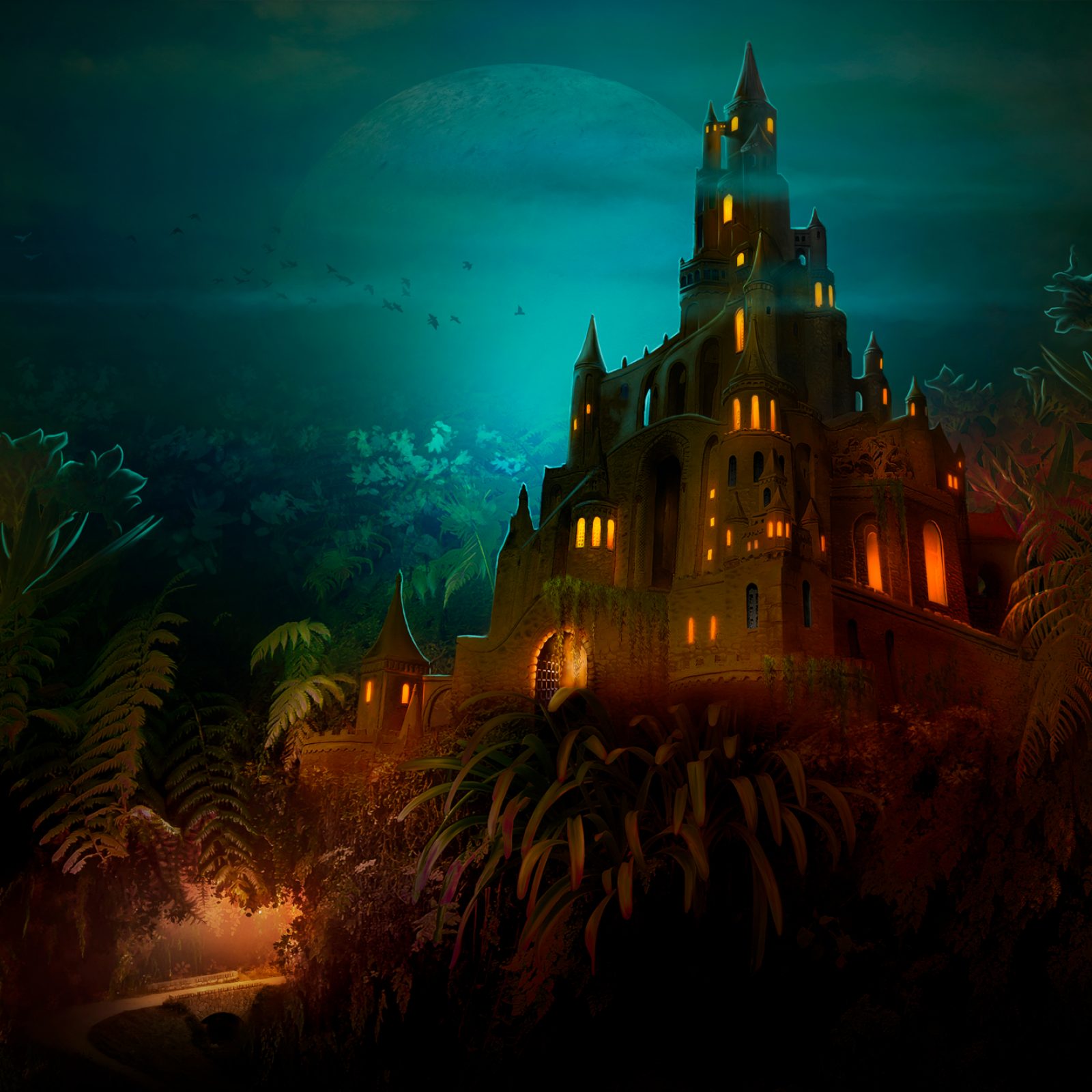 Страна ночи 3. Сказочный замок. Сказочный замок ночью. Старинный сказочный замок. Сказочный страшный замок.